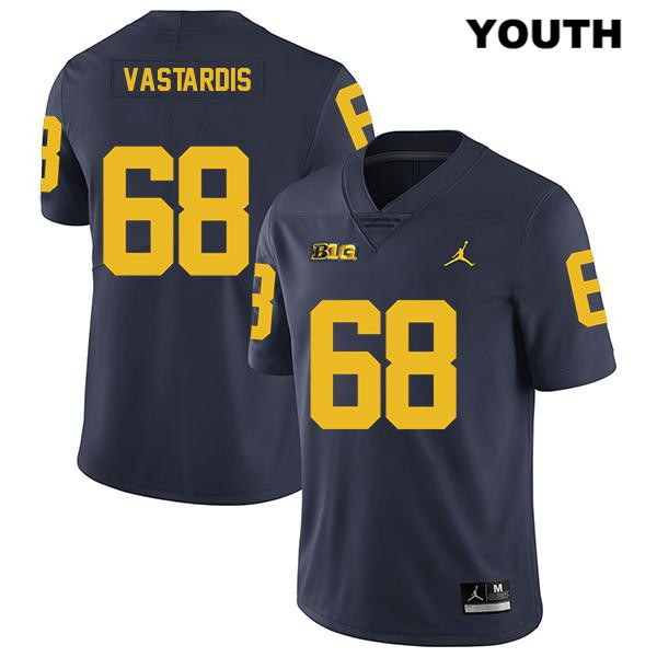 Youth NCAA Michigan Wolverines Andrew Vastardis #68 Navy Jordan Brand Authentic Stitched Legend Football College Jersey US25U30XM